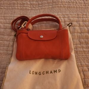 Longchamp Le Pliage Cuir M, orange - NEW